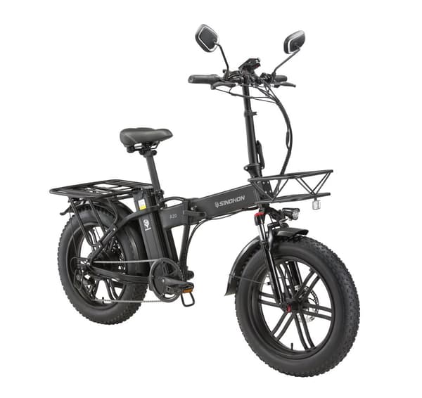 SINOHON A20 aikuisille tarkoitettu sähköpyörä 500 W:n sähköpyörä 48 V:n ja 15,6 Ah:n akulla, 20 tuuman renkailla ja kaupunkisähköpyörällä