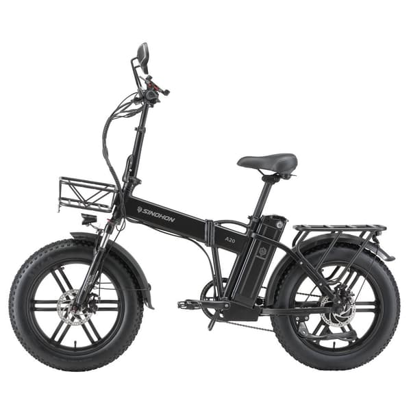 SINOHON A20 aikuisille tarkoitettu sähköpyörä 500 W:n sähköpyörä 48 V:n ja 15,6 Ah:n akulla, 20 tuuman renkailla ja kaupunkisähköpyörällä