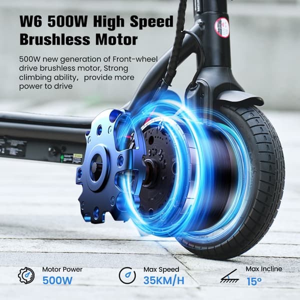 Elscooter Isoter W6 500W 36V7.8AH Batteri Hopfällbar Elscooter Stads-Elscooter för Vuxna