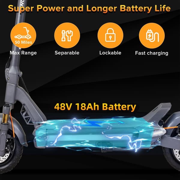 Elscooter CUNFON RZ800 1200W18AH/864Wh Borstlös motor 10,5-tums landsvägsdäck Stadsscooter