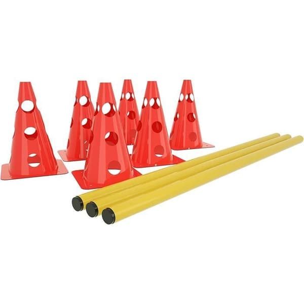 YUENFONG 6-pack Agility-kottar med stänger - 12 kottar + 6 stänger för koordinationsträning