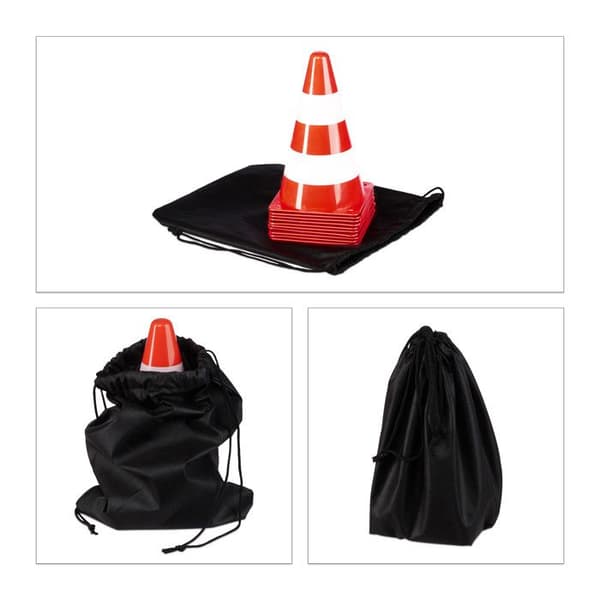 Relaxdays Arbetsconer, set om 24, fotboll, hunddressyr, byggplatser 23 cm, trafik, reflexer, orange
