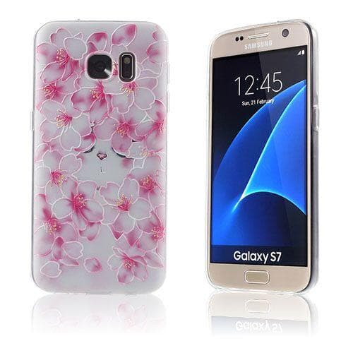 Sandemose Samsung Galaxy S7 Silikonikuori - Kukkiva Luumunku