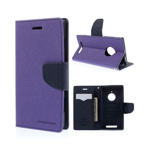Mercury Nokia Lumia 830 Läder Fodral med Korthållare - Lila