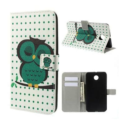 Moberg (Sovende Ugle) Motorola Nexus 6 Læder Flip Etui