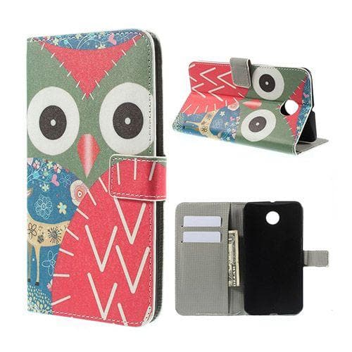 Moberg (Ugleansigt) Motorola Nexus 6 Læder Flip Etui