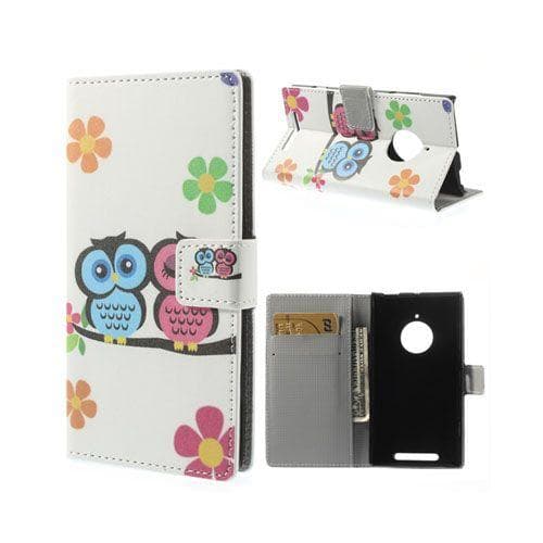 Moberg (Två Ugglor & Blommor) Nokia Lumia 830 Läder Flip Fod