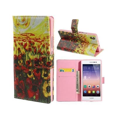 Munch (Flotte Tulipaner) Huawei Ascend P7 Læder Flip Etui