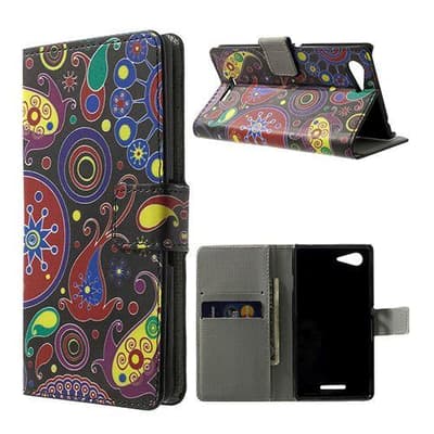 Moberg (Paisley blomster) Sony Xperia E3 Læder Flip Etui