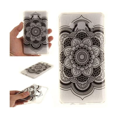 Samsung Galaxy J5 (2016) silikonecover - Sort lotus blomst