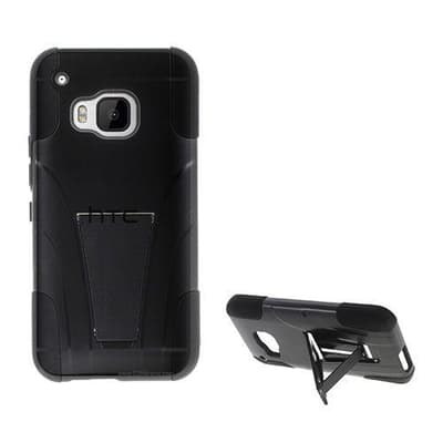 Kick Back HTC One M9 Suojakuori With KickStand - Musta