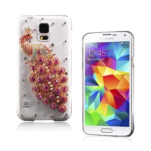 Diamond Bling (Pink Påfugl) Samsung Galaxy S5 Cover