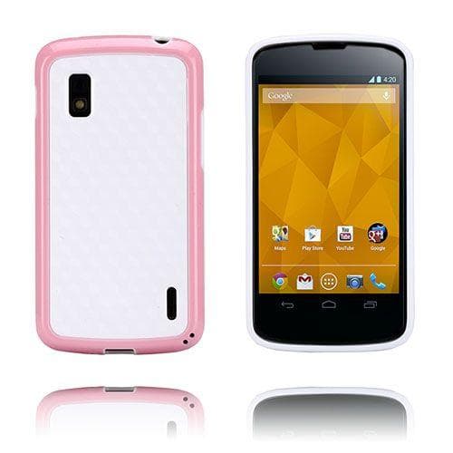 Delta (Vaaleanpunainen) LG Google Nexus 4 Suojakuori
