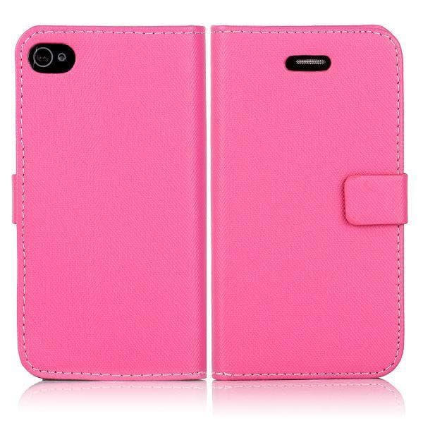 iColor iPhone 4S Nahkakotelo (Kuuma Pinkki)