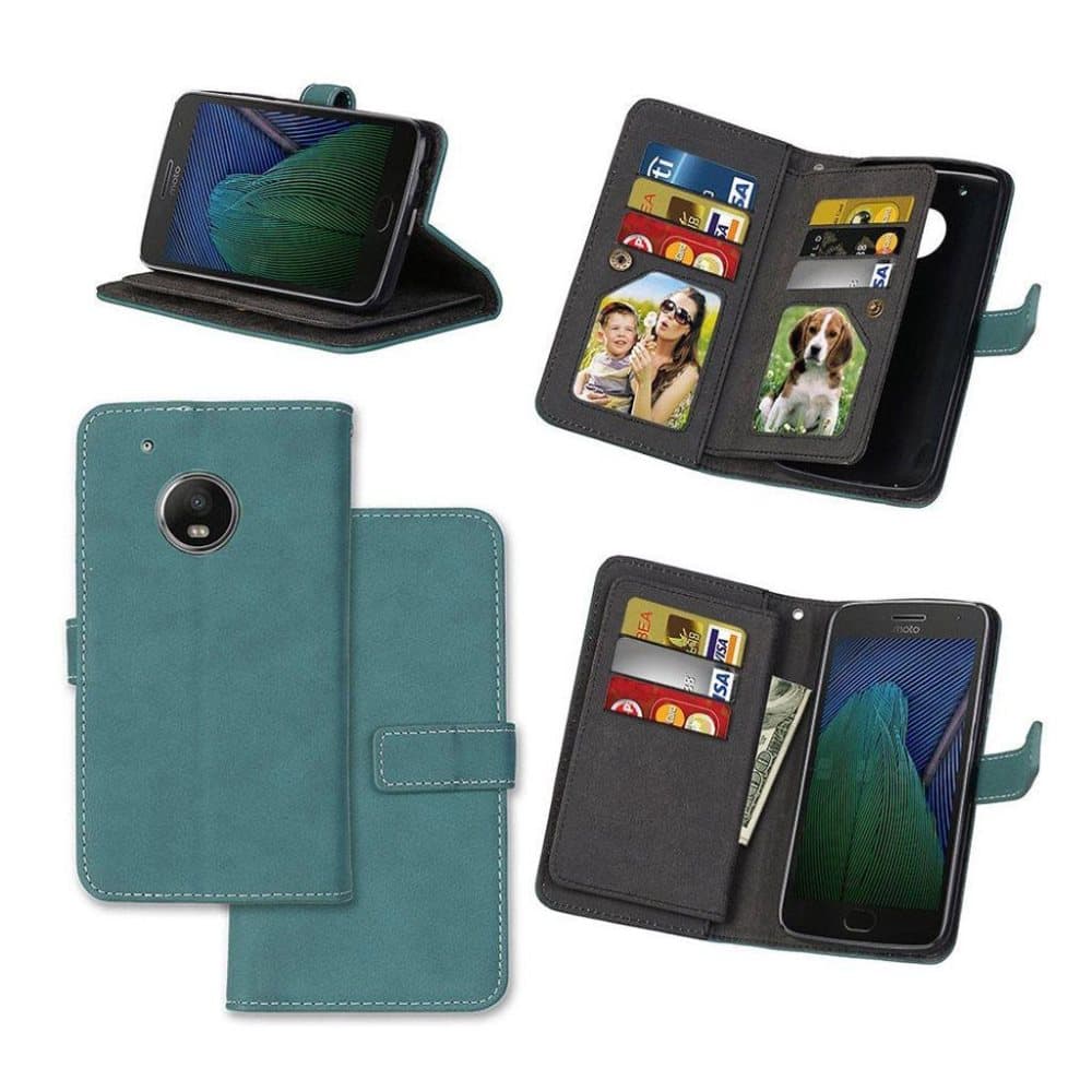 Motorola Moto G5 Plus Elegant og smukt læder etui - Blå