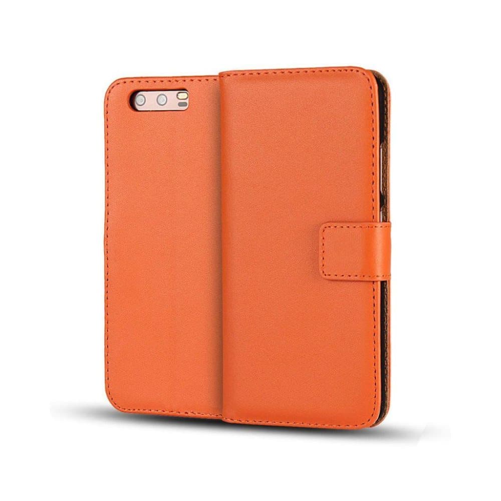 Huawei P10 Komfortable etui i ægte læder - Orange