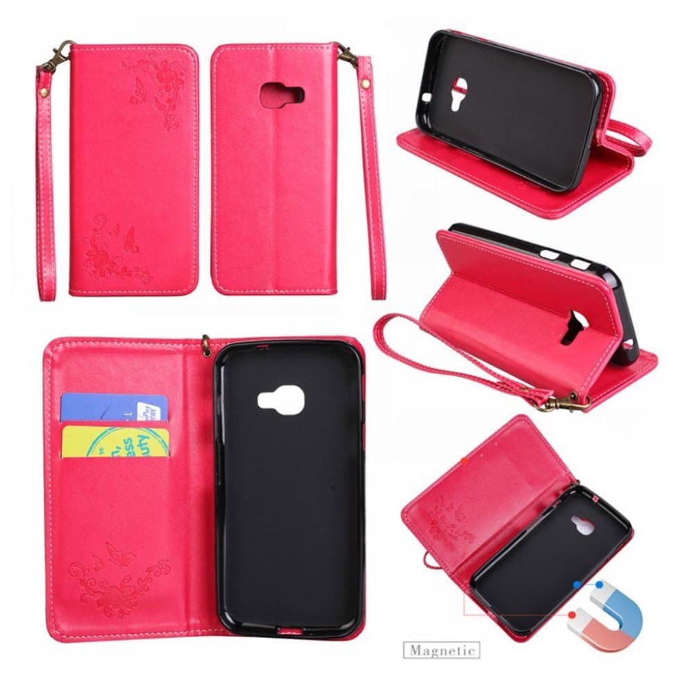 Samsung Xcover 4 Auto-absoberende læder etui - Rosa