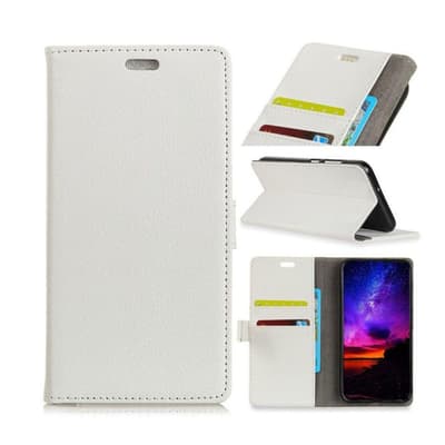 Huawei Mate 10 Enfärgat skinn fodral - Vit