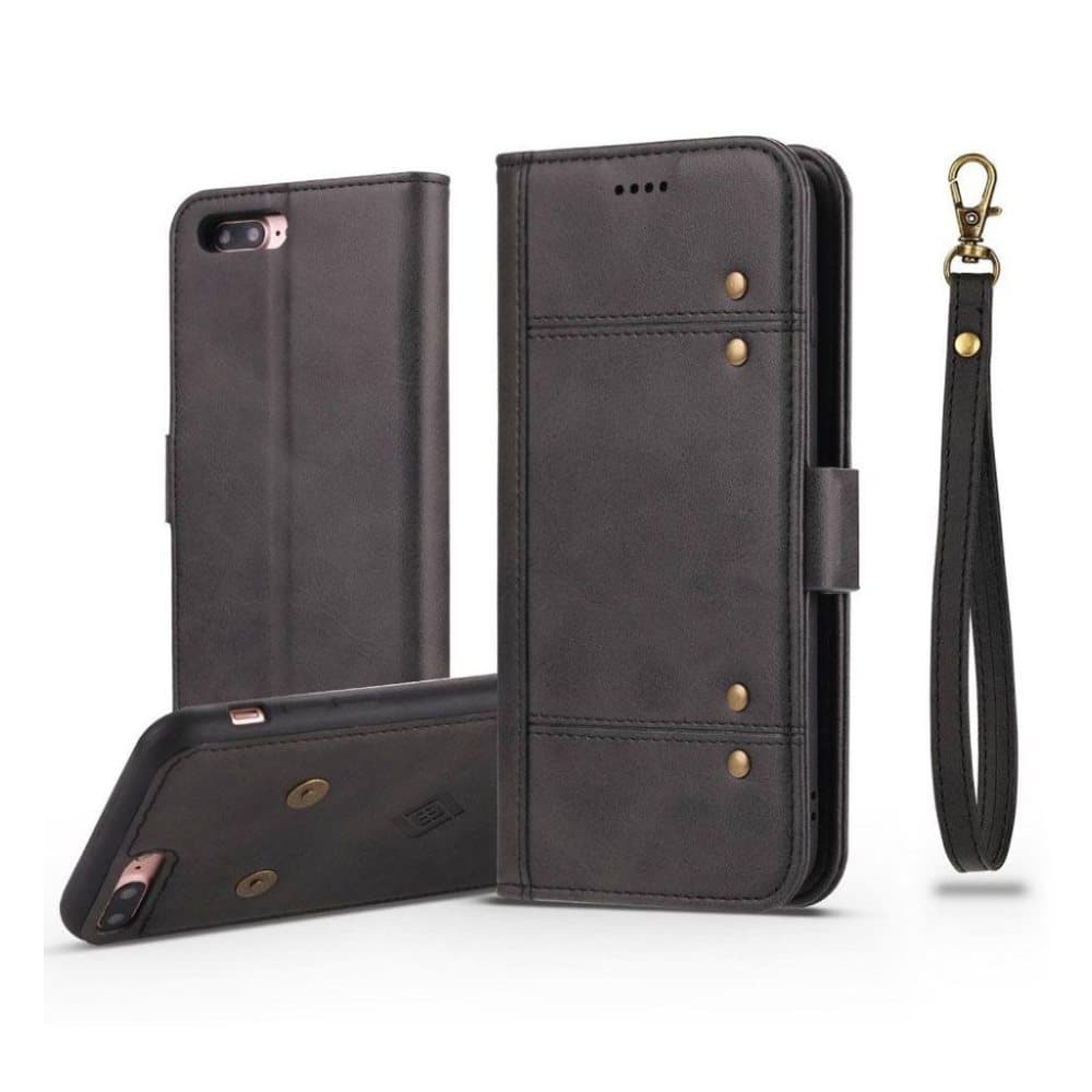 LC.IMEEKE iPhone 7 Plus / 8 Plus læder etui - Sort