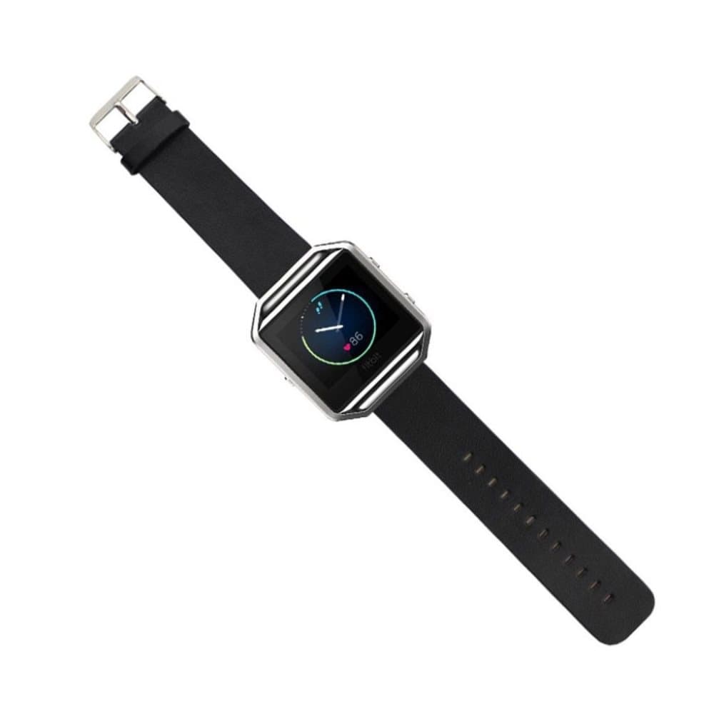 Fitbit Blaze armbånd i ægte læder - Sort