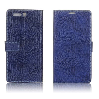 Huawei Honor 9 Fodral med krokodil textur - Mörk blå