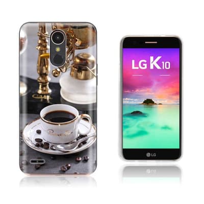LG K10 2017 softlyfit embossed TPU case - Noble Style Coffee