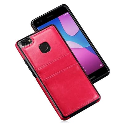 Huawei P9 Lite Mini læderbelagt siliconecover - Rød