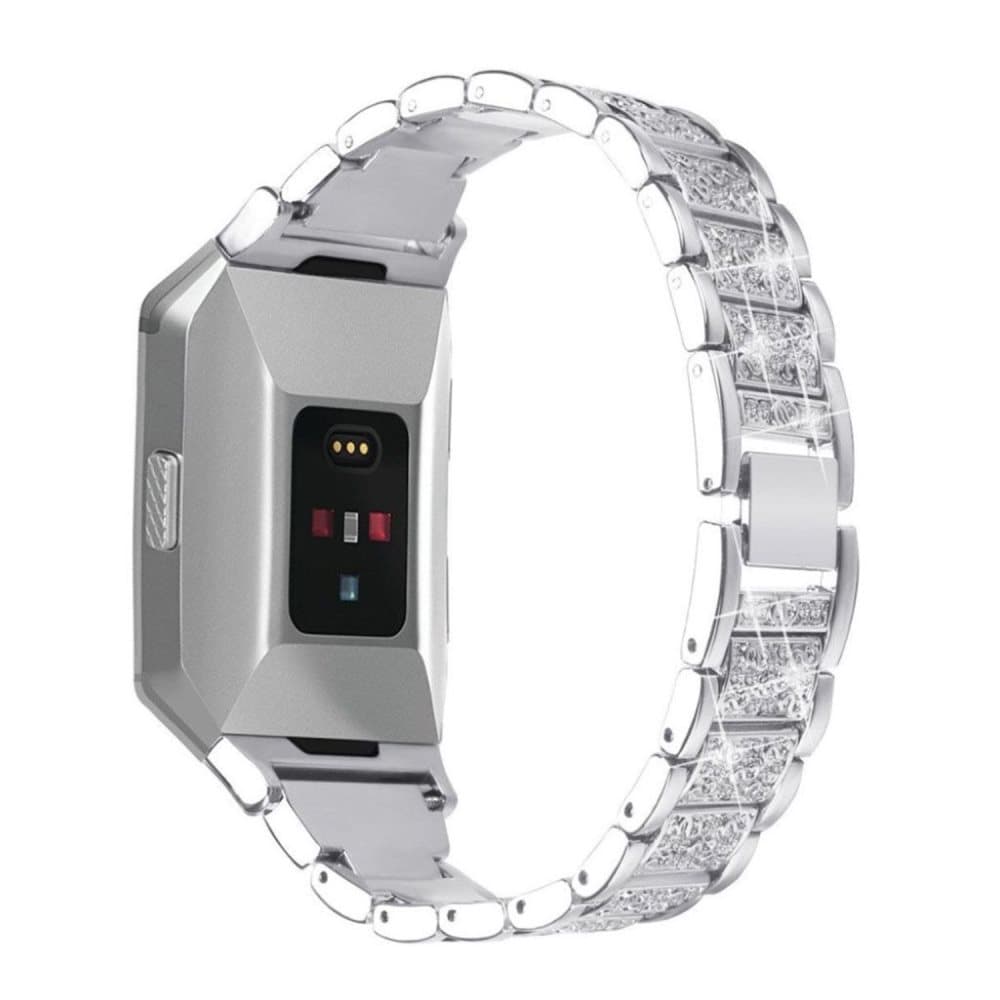 Fitbit Ionic urlænke med smykkesten - Sølv