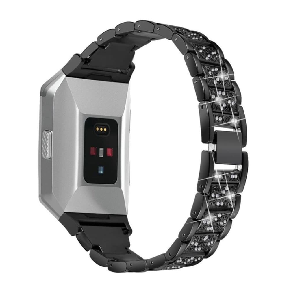 Fitbit Ionic urlænke med smykkesten - Sort
