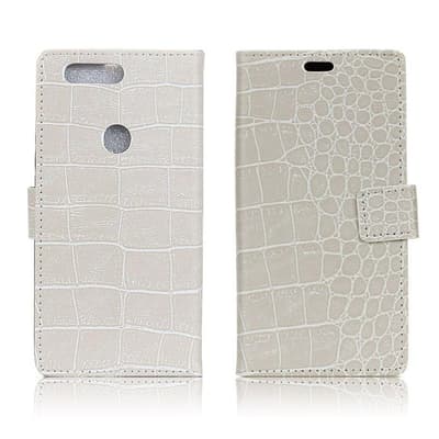 OnePlus 5T Fodral med krokodil textur - Vit