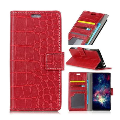 Motorola Moto X4 Fodral med krokodil design - Röd