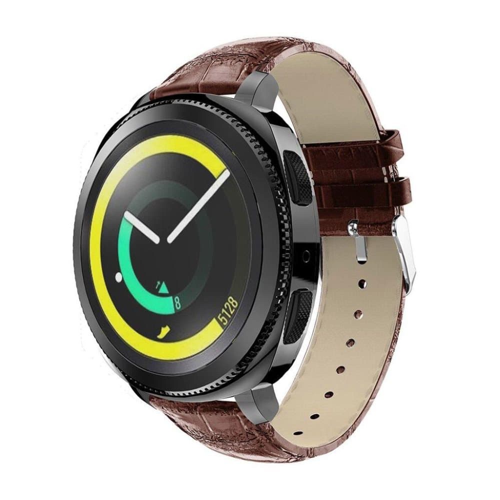 Samsung Gear Sport krokotiili tekstuurinen ranneke - Ruskea