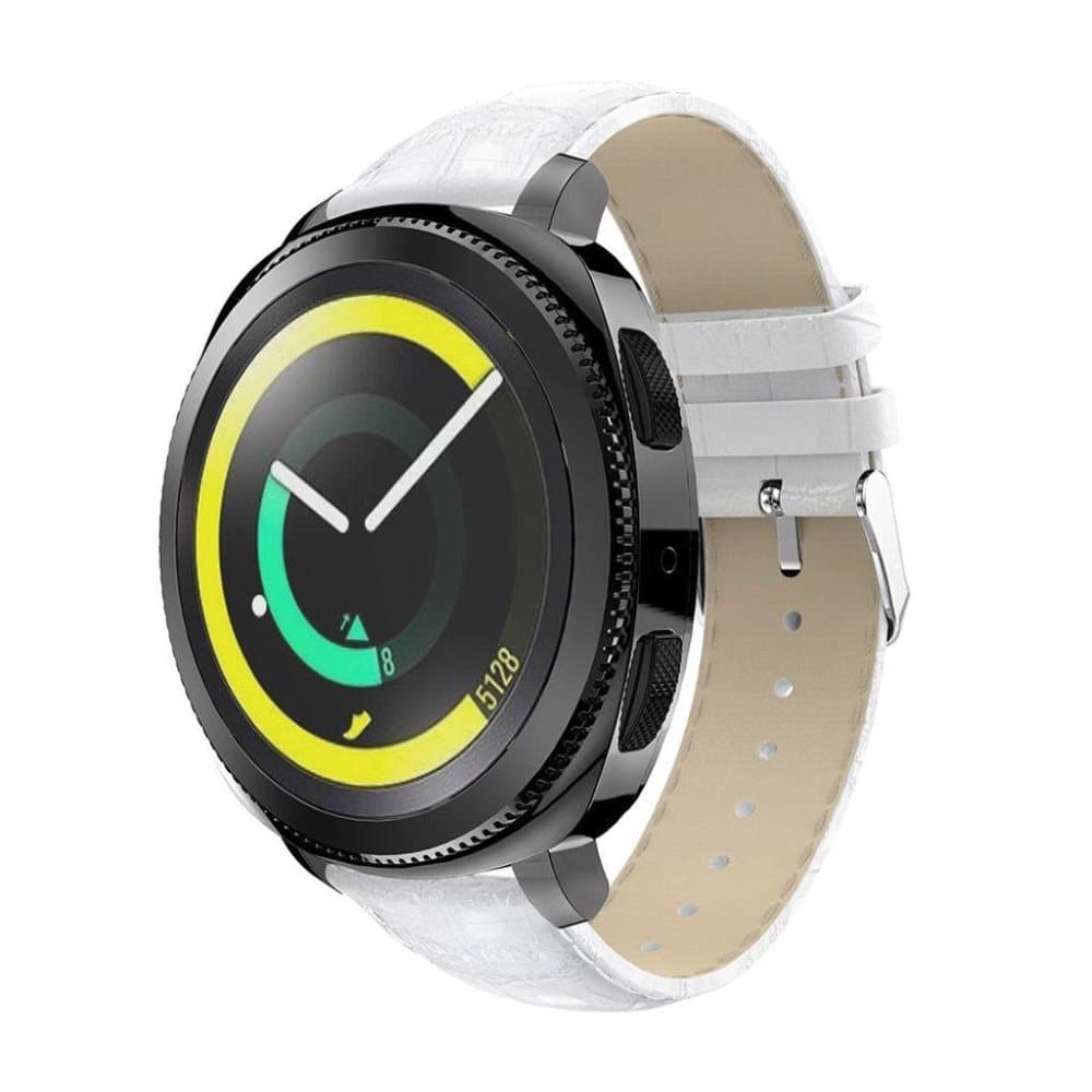 Samsung Gear Sport krokotiili tekstuurinen ranneke - Valkoin