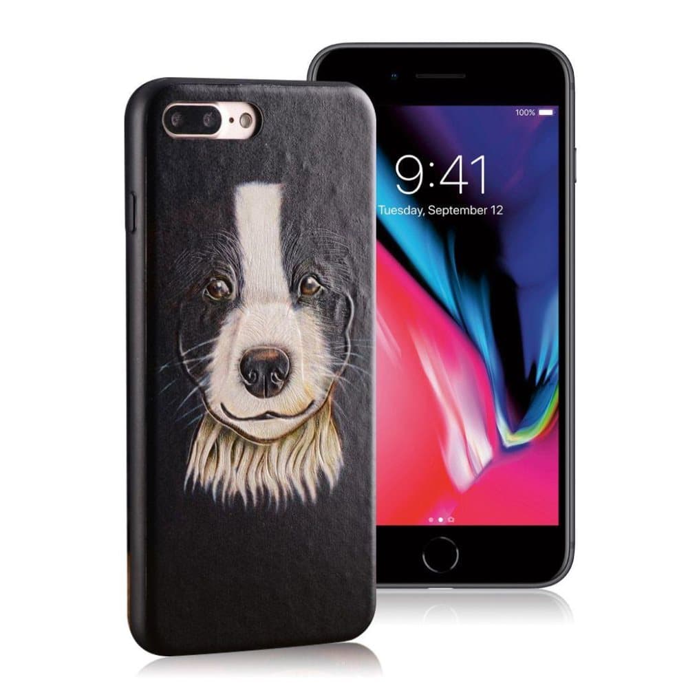KELOE iPhone 7 / 8 imprint pattern leather case - Dog