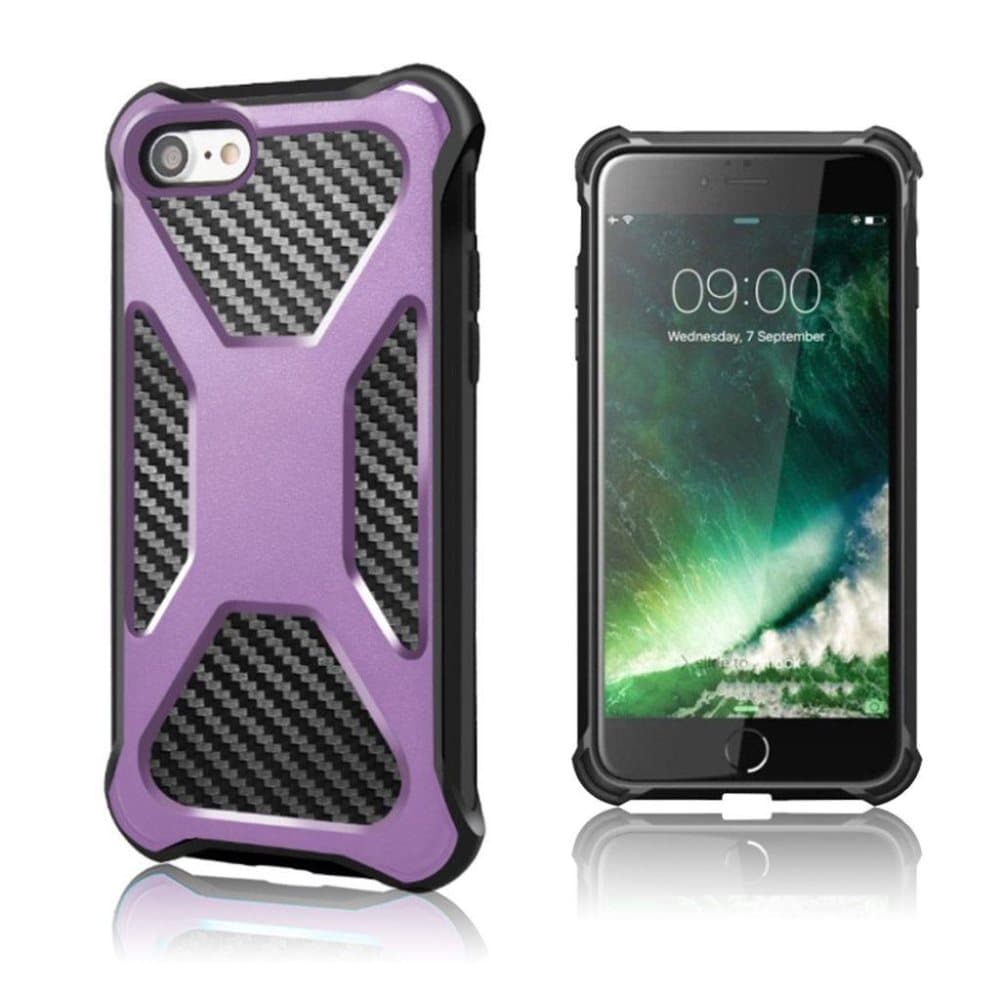 iPhone 7 / 8 carbon fiber texture TPU case - Purple