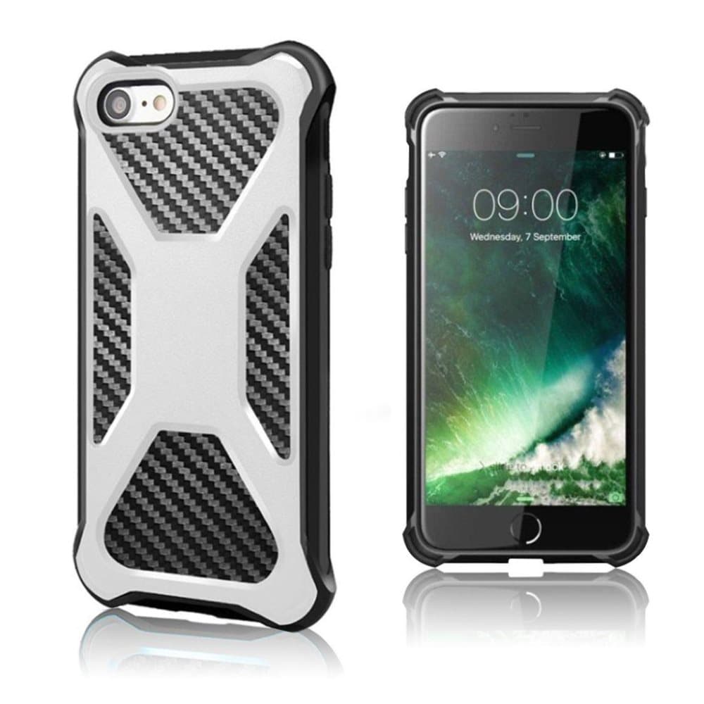 iPhone 7 / 8 carbon fiber texture TPU case - White