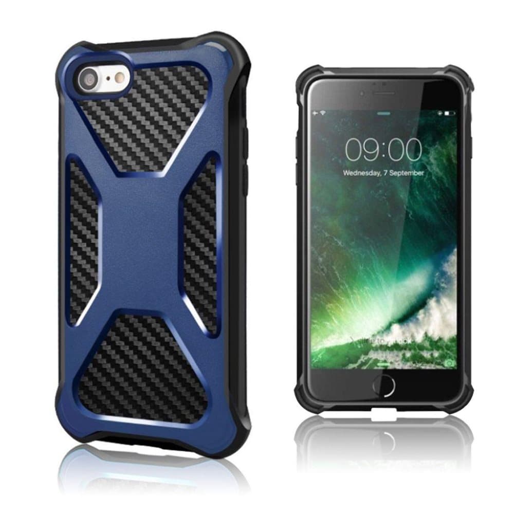 iPhone 7 / 8 carbon fiber texture TPU case - Dark Blue