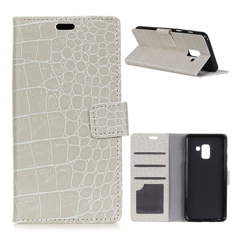Samsung Galaxy A6 mobilfodral PU läder skyddande krokodil te