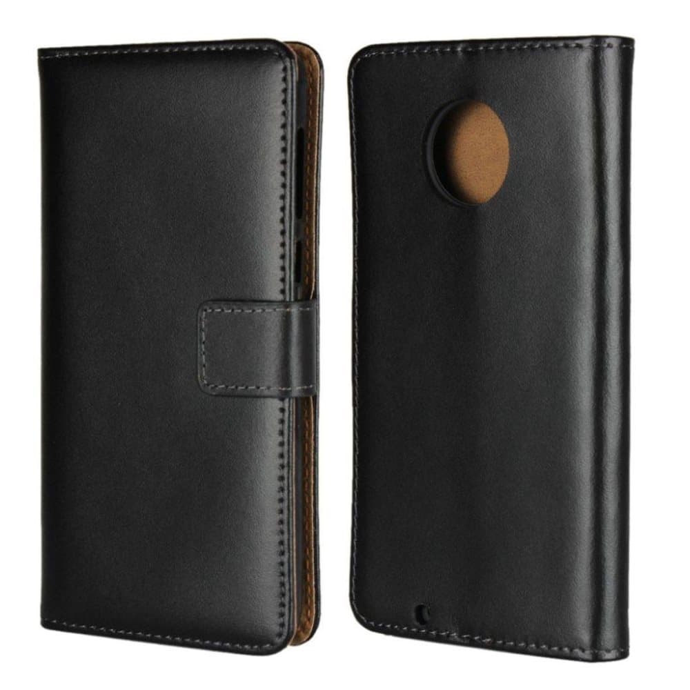 Motorola Moto G6 mobilfodral genuin läder stående position p