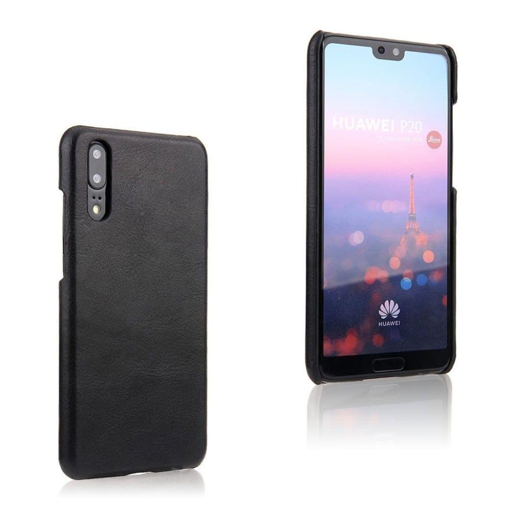 Huawei P20 Pro mobiletui i unikt læder med retro stil - Sort
