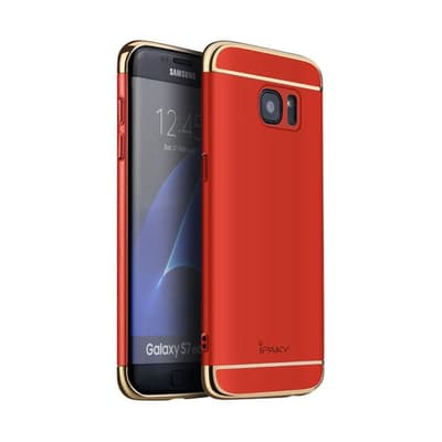 Ipaky Samsung Galaxy S7 Edge Plastskal - Röd