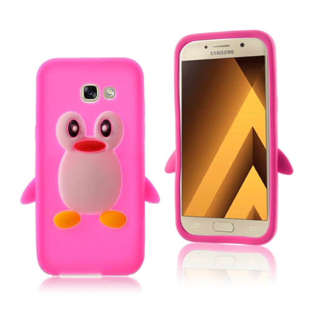 Samsung Galaxy A3 (2017) 3D silikonskal - Varm rosa