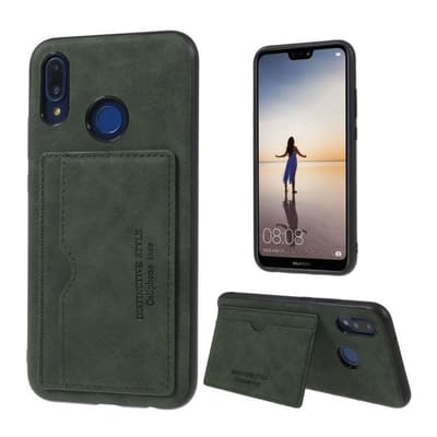Huawei P20 Lite beskyttelsesetui i kunstlæder med retro stil