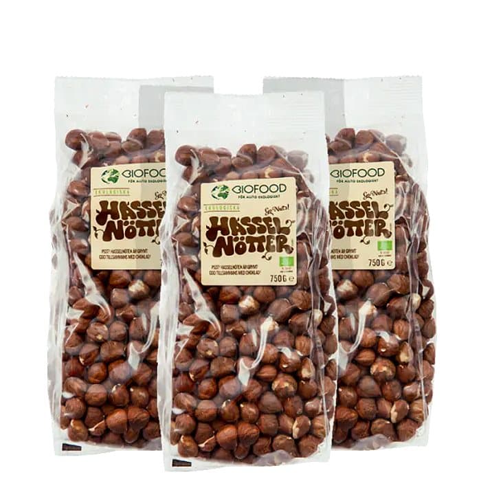 3 x Hasselnötter, 750 g