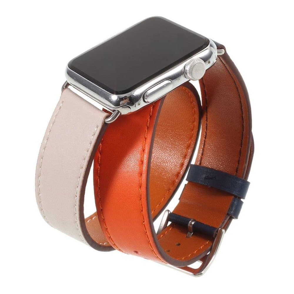 Apple Watch Series 4 44mm genuine leather watch band - Orang