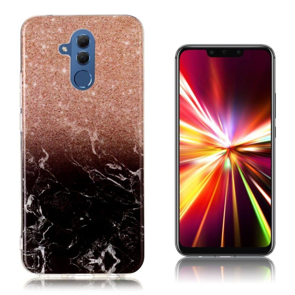 Huawei Mate 20 Lite marble pattern plated case - Rose Gold /