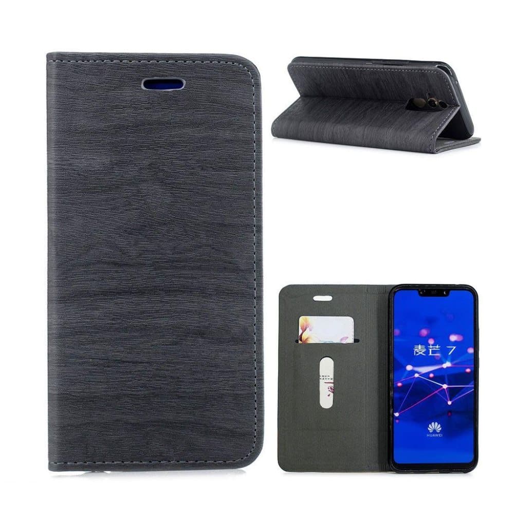 Huawei Mate 20 Lite auto-absorbed leather flip case - Grey