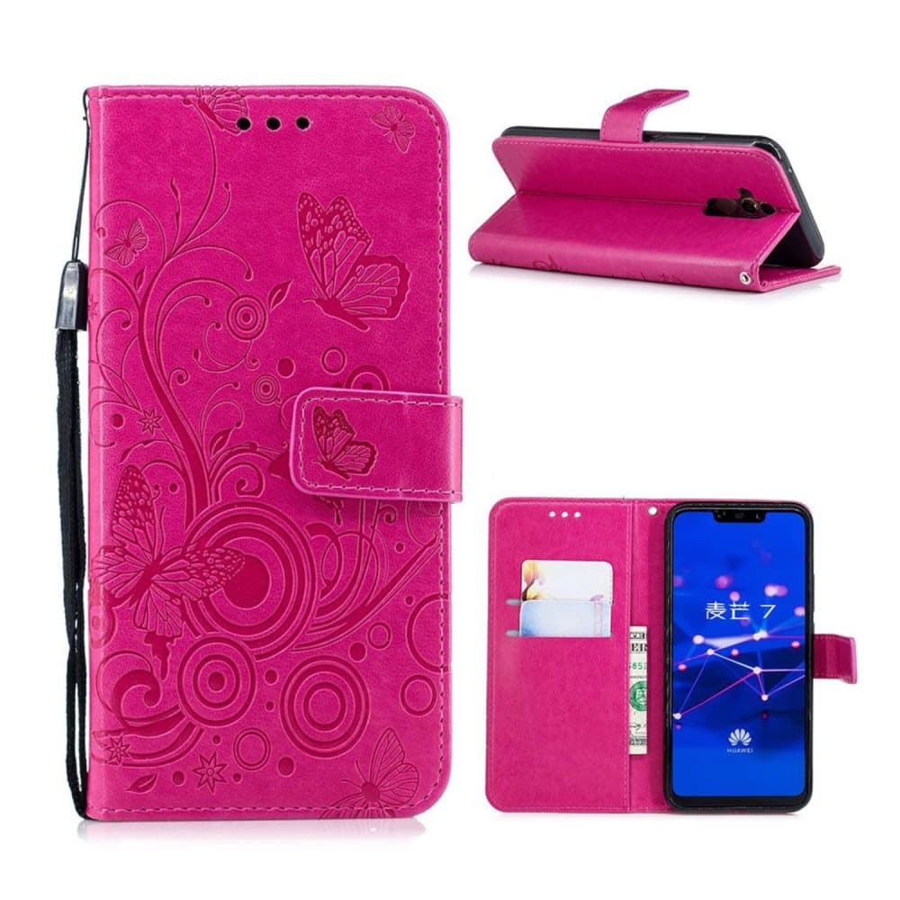Huawei Mate 20 Lite imprinted butterfly flower leather flip