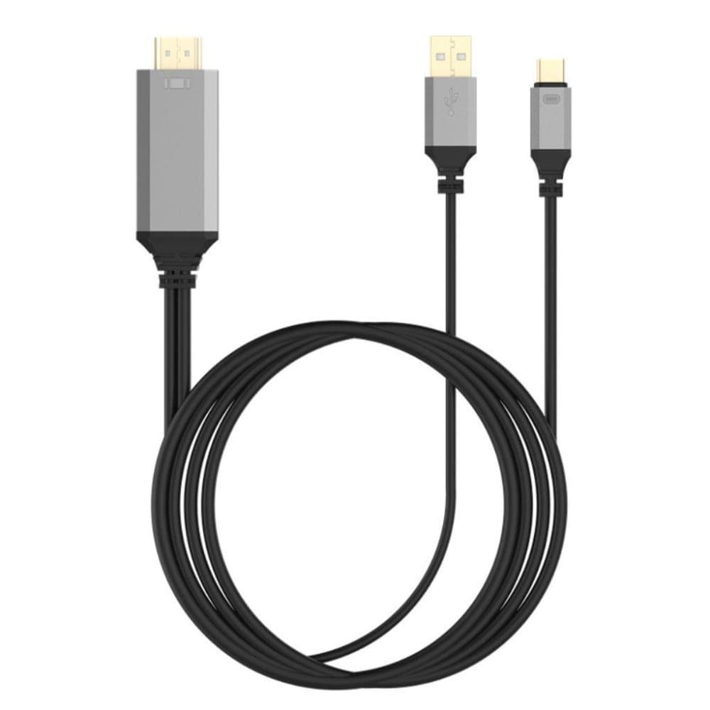 Universal 2-in-1 USB cable adapter - Black
