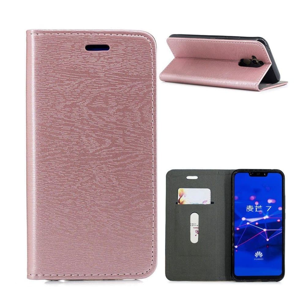 Huawei Mate 20 Lite auto-absorbed leather flip case - Rose G